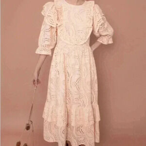 knee length dresses for ladies Petite Medallion Printed Midi Dress main image 0